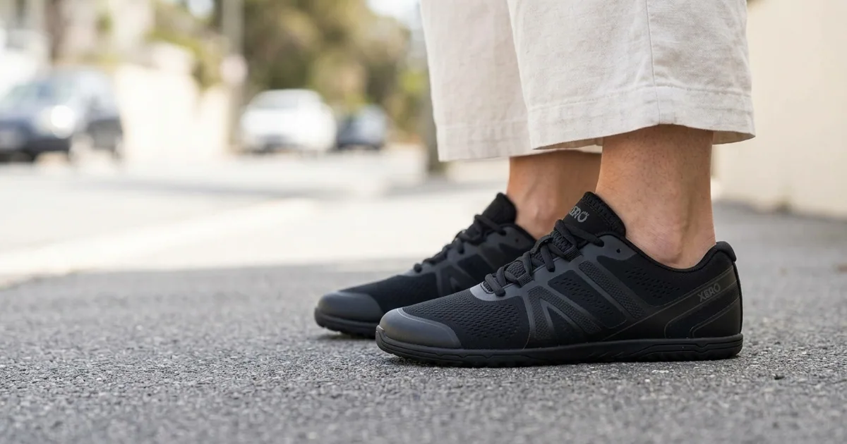 Zapatilla barefoot para correr sobre asfalto