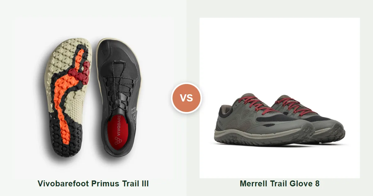 Vivobarefoot Primus Trail III vs Merrell Trail Glove 8